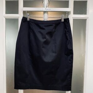 Black Classic Satin Skirt Knee-length for Cocktail